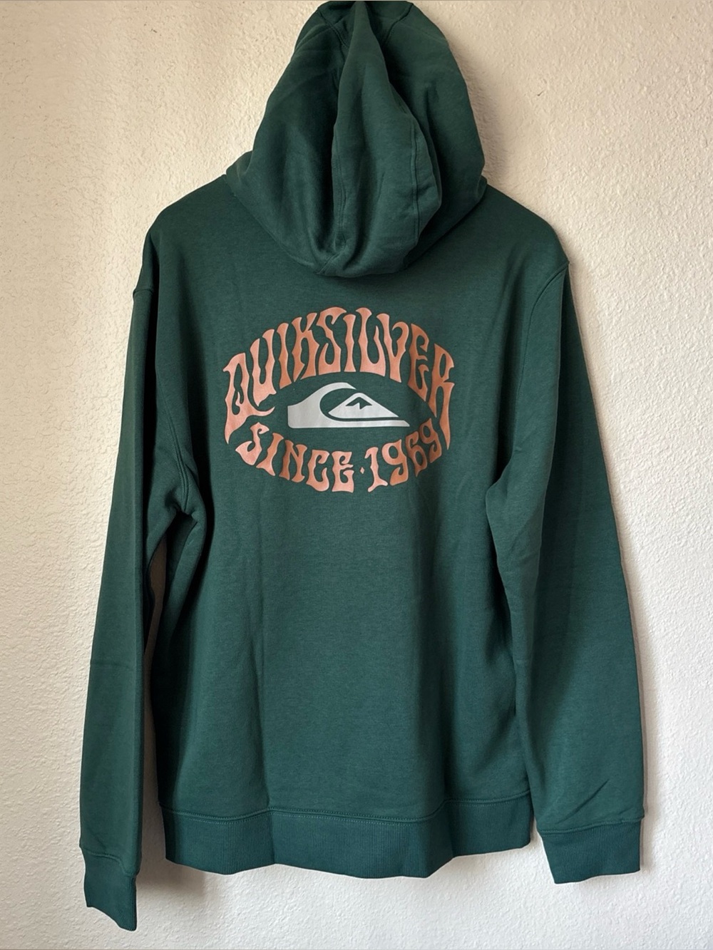 Quiksilver Forest Green Pullover Hoodie with Chest Logo